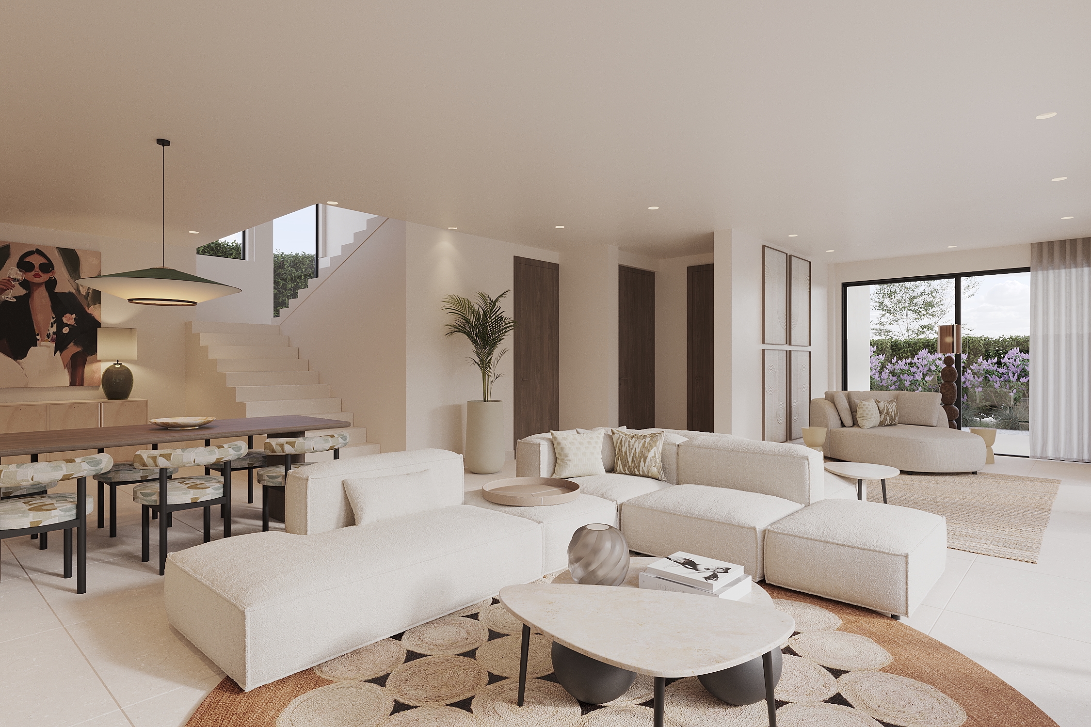 Living room — view through kitchen