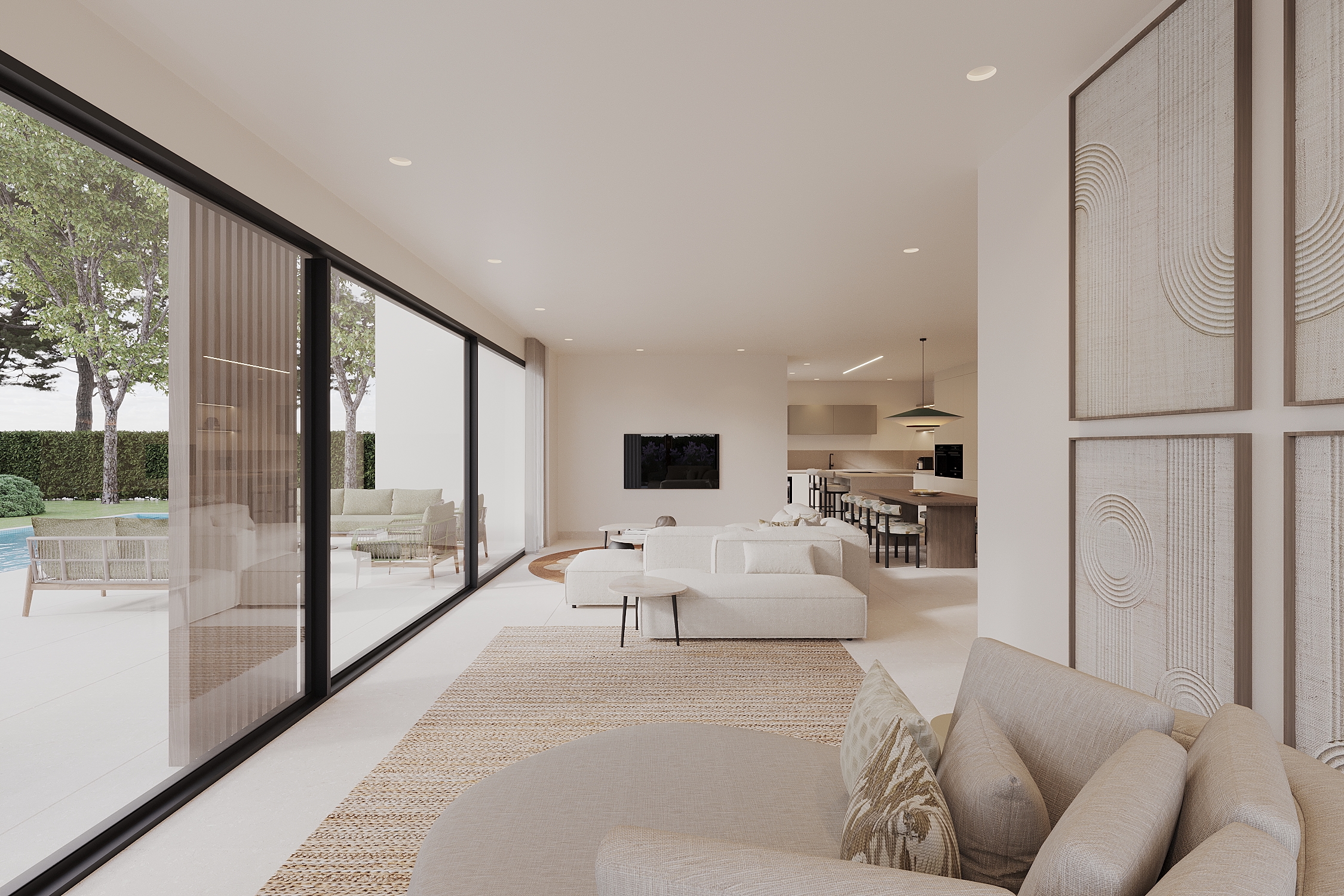 Living room and dining — stair detail