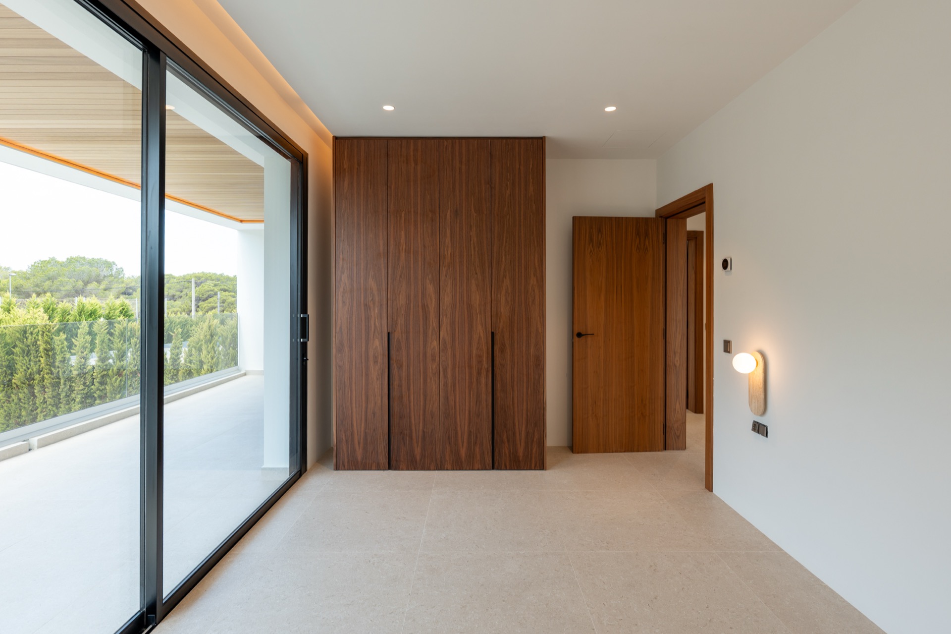 Master bedroom with art wall